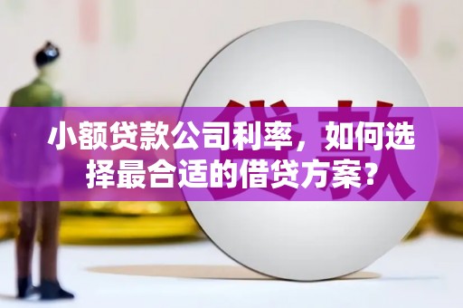 浮山小额贷款公司利率，如何选择最合适的借贷方案？
