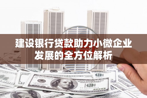 浮山建设银行贷款助力小微企业发展的全方位解析