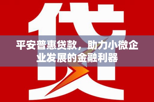 浮山平安普惠贷款，助力小微企业发展的金融利器