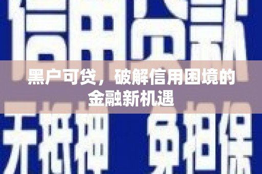 浮山黑户可贷，破解信用困境的金融新机遇